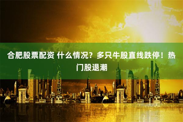 合肥股票配资 什么情况？多只牛股直线跌停！热门股退潮